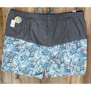 Rochester Swim Trunks Mens 5XLT GreyUV Tropical‎ Quick Dry Board Shorts NWT uv